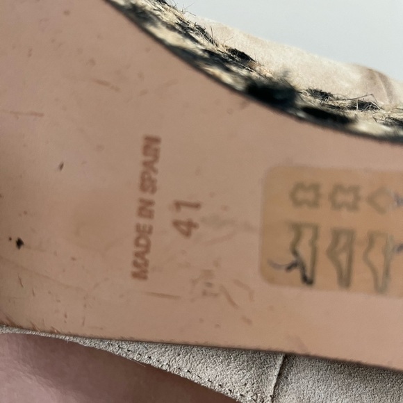 Free People Nude Charade Suede Platform Ballerina Ribbon Tie Espradille size 41 - Picture 13 of 13